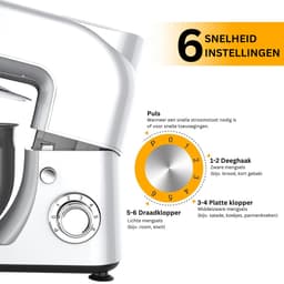White-Label® Mixer met Mengkom - Keukenmachine - Keukenrobot - Wit — thumbnail 2