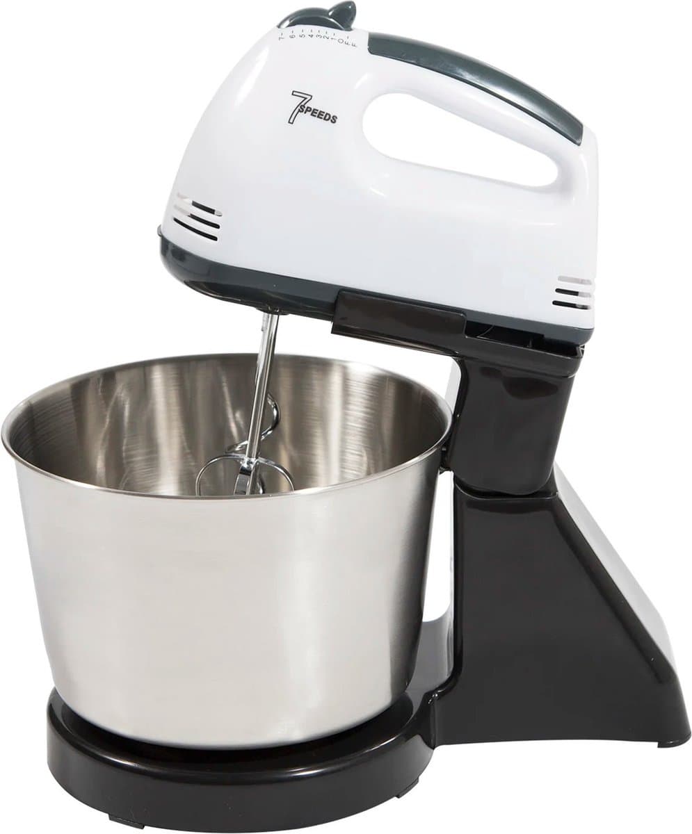 Keukenmachine - Mixer met RVS Deeghaken En Gardes - 7 Verschillende Snelheden - 100W - Krachtige Motor - 16cm x 16xm x 27.5cm — afbeelding 1