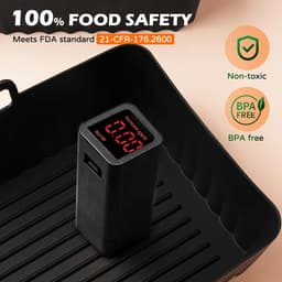 Accessoires voor Air Fryer - 12-delige Set voor Dual Zone Luchtfriteuses (7,6L - 9,5L) | Compatibel met Ninja AF300EU, AF400EU, Tower T17088 en Meer | BPA-vrij, Vaatwasmachinebestendig — thumbnail 4