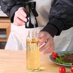 Narimano® Oliesproeier, glas, spuitfles, 300 ml, olieverstuiver, oliesprayfles, olijfolie, spray, salade, oliedispenser voor keuken, koken, BBQ, bakken, grillen, pasta, salade — thumbnail 3