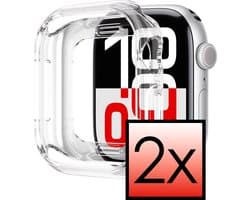 Hoesje - 2 Stuks - Geschikt voor Apple Watch 10 42mm - Extra Sterk - Siliconen Case Cover - Smartwatch Full Bumper Hoes - Transparant