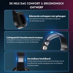 StayPowered Gaming Headset - Meeslepend Geluid & Bluetooth Vrijheid - Multiplatform Compatibiliteit - 3D Stereo Surround - Ruisonderdrukkende Microfoon - Lange Batterijduur (40 Uur) - Plug & Play - Blauw - Levering Sneller dan Aangegeven! — thumbnail 3