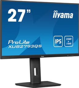 Iiyama ProLite XUB2793QS-B7 monitor, 68,6 cm QHD IPS-paneel met 150 mm in hoogte verstelbare standaard en 100 Hz verversingssnelheid, zwart — thumbnail 1
