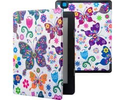 Lunso Geschikt voor Kobo Aura H20 Edition 2 hoes (6.8 inch) - sleepcover - Vlinders - (niet voor de Kobo Aura edition 2)