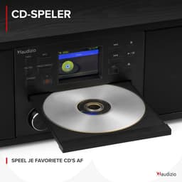 Internetradio - Audizio Avola alles-in-één radio met Bluetooth - DAB+/FM - CD speler - Zwart — thumbnail 3
