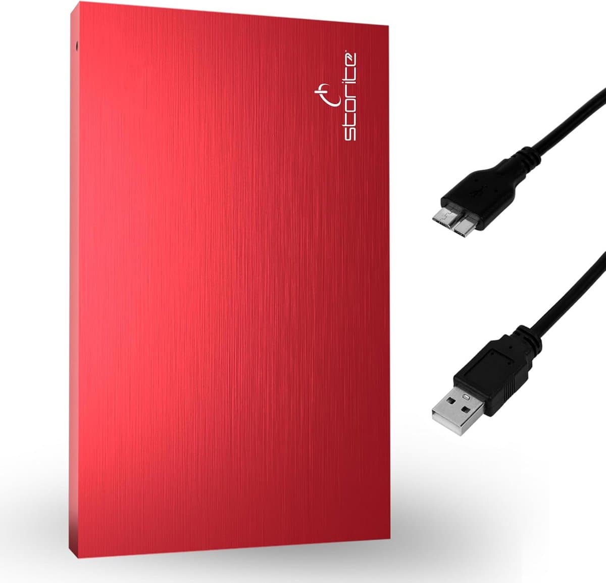 2.5 Inch Ultra Dunne Draagbare Externe Harde Schijf 120GB HDD Backup Opslag met USB 3.0 Snelle Gegevensoverdracht Compatibel met PC, Mac, Windows, Gaming, Laptop en Desktop - Rood — afbeelding 1
