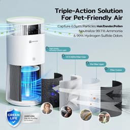 DIMICO - Luchtreinigers tegen huisdierenallergie, haren, allergenen en geuren - Air purifier - HEPA filter - App en slaapmodus — thumbnail 3