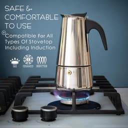100ml Roestvrijstalen Fornuis Moka Percolator - Espresso & Latte Koffiemachine, Duurzame Cafetiere voor Thuisgebruik — thumbnail 3
