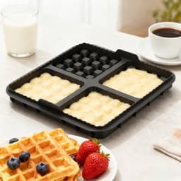 1 vierkante wafelvorm - Antiaanbak bakvorm Geschikt voor de meeste airfryers van 4-7 liter | Herbruikbaar Geschikt voor Belgische wafels, pannenkoeken en garde | Vaatwasmachinebestendig — thumbnail 3