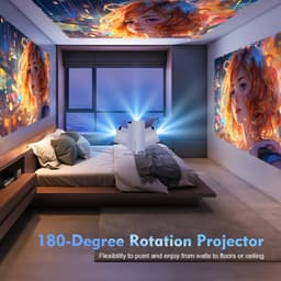 HY300 Pro HD Smart Mini Projector – 720P Native Resolutie met 4K Ondersteuning – Draagbaar met 180° Draaibare Projectie – Draadloze Verbinding — thumbnail 3