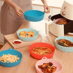2-stuks Bakplaat - Siliconen bakplaat - Siliconen bakplaat voor airfryer - Oven-airfryeraccessoire - Herbruikbaar - Gemakkelijk schoon te maken - Geschikt voor bakken in de oven, keuken, broodbakmat, thuisgebruik, enz. - Roze — thumbnail 4