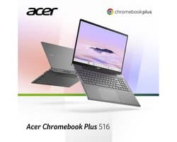 Acer Chromebook Plus 516 CB516-1HT-56EX - 16 inch – Touchscreen - Core 5 (i5) - 8GB - 256GB - Verlicht toetsenbord – Grijs