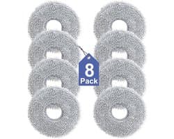 8 Stuks Dweilpads geschikt voor Dreame L10s Pro Ultra, L10s Pro Ultra Heat, L10s Ultra Gen 2 met grof haren - Stofzuiger onderdeel - Dweilpads