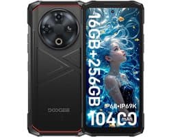 DOOGEE Fire 6 Robuuste Smartphone - IP68/IP69K Outdoor Telefoon - Dual SIM 4G - 16GB RAM - 256GB ROM - 10400 mAh 18W - 6,56 inch IPS - Bluetooth 5.0 - Android 14 - Zwart