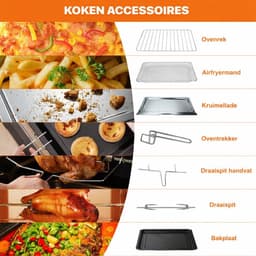 25L Elektrische Heteluchtfriteuse-10 In 1 Heteluchtfriteuse-toasten,bakken-grillen-dehydrateren- rotisserie etc. — thumbnail 2