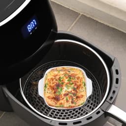 4 Stuks Witte Geribbelde Keramische Ovenschaal Met Oren - Geschikt voor Oven, Airfryer & Magnetron, Vierkante Bakvorm voor Lasagne & Ovengerechten — thumbnail 5