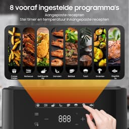 Dewelling 625A Heteluchtfriteuse 6,5L – 1700W Airfryer met Metalen Binnenbak – 80-200°C – Zwart — thumbnail 6