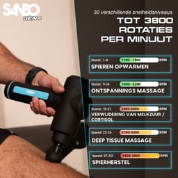 Sanbo Massage Gun Professioneel Gen 4 - Incl. Massage Balsem - 30 Intensiteitsstanden en 8 opzetstukken - Massage Apparaat - Massageapparaat Massagegun - Massage Pistool - Hyrox - Crossfit - Zwart — thumbnail 3