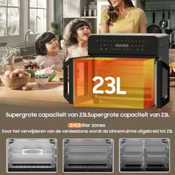Dewelling XXL Airfryer AFTO-2301DT - Heteluchtfriteuse 23L met 2 Zones, Verwijderbare Tussenschot, Franse Deuren,15 Programma’s, 2200W, Inclusief 12 Accessoires — thumbnail 5