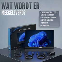 Portable Monitor Flex 15.6" Touchscreen - Full HD Draagbare monitor - Draagbaar scherm met USB-C & HDMI - Plug & Play - Incl. Beschermhoes — thumbnail 8