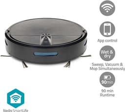 Nedis SmartLife Robotstofzuiger - 2.000 Pa Zuigkracht - Dweilfunctie - Incl. App — thumbnail 1