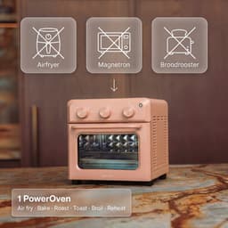 Safecourt 6-in-1 Airfyer oven - 100% PFAS-vrij - 6 programma’s - 80 tot 230 graden - Airfryer, bakken, roosteren, toasten, grillen & opwarmen - Roze — thumbnail 4