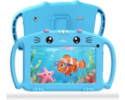 RONN® Kindertablet Vanaf 3 Jaar - Ouderlijk Toezicht - Android 13 - Compleet Pakket - Blauw - 26cm x 16cm x 2cm