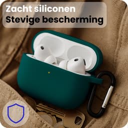 Hoesje - Geschikt voor Apple Airpods Pro 3 - Siliconen Hoes met Clip - Silicone Case Cover - Petrol — thumbnail 4