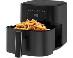 Dewelling 625A Airfryer - XL 6,5L - Kompakt Heteluchtfriteuse met Metalen Binnenmand - 1700W - Zwart