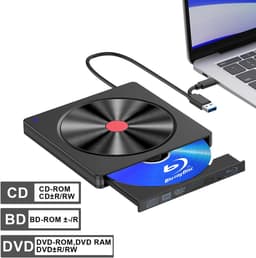 Rolu Draagbare DVD Speler – Draagbare Blu Ray/BD/CD Speler – USB C - USB 3.0 – Windows & Mac – Laptop — thumbnail 4