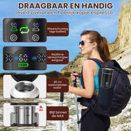 Aura® Draagbare Koffiemachine - Blender To Go - Draagbare Blender - Zwart - 9cm x 9cm x 21cm — thumbnail 3