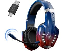 PHOINIKAS G9000 Max Draadloze koptelefoon - Gaming Headset - Over-ear met microfoon - Nintendo Switch/PS4/PS5/PC - Verblindend blauw