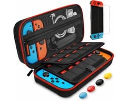 BOTC Case Geschikt voor Nintendo Switch - Hardcover Case - Beschermhoes - Opbergtas - Screenprotector - Zwart
