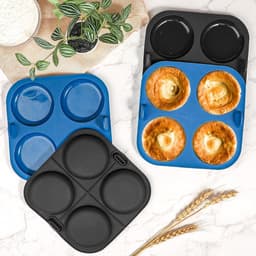 Yorkshire pudding bakplaat voor Air Fryer - 4 stuks - Burger Bun vorm - Muffin Top Pan - 4 cups - Yorkshire Pudding vormen - Muffin - Whoopie Pie - siliconen. — thumbnail 7
