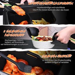 Airfryer Siliconen vorm voor Ninja-accessoires, heteluchtfriteuse, bakvormen, grillrooster, taartvorm, broodroosteraccessoires, keukentang, enz., compatibel met Dual Basket AF180EUCP serie 6,2 l — thumbnail 3