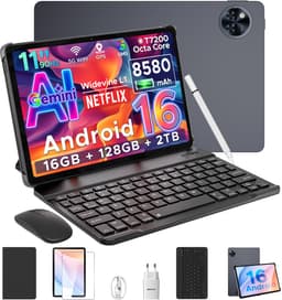 DOOGEE U11 VIP - Tablet - 16 GB RAM + 128 GB ROM - Tablette met toetsenbord- Android 15 - 11 inth 90Hz - 8580 mAh - Ultradunne 7,9 mm - inclusief muis - Stylus - Beschermhoes - Schermbeschermer - Grijs — thumbnail 1