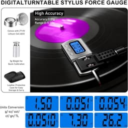6-delige Platenspeler Afstel Set - Met Digitale Naalddrukmeter, VTA Azimuth Liniaal & Cartridge Protractor - Inclusief Reserve Naald & Borstel - Vinyl Accessoires — thumbnail 5