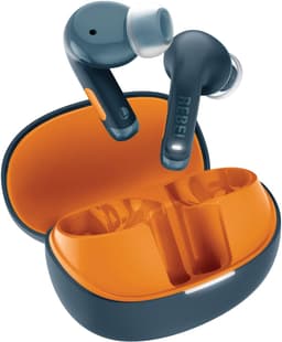 Fresh 'n Rebel Twins Fuse 2 - Draadloze oordopjes - Noise Cancelling oortjes met 36 uur speeltijd - Met Microfoon en App - Steel Blue + Flaming Orange — thumbnail 1
