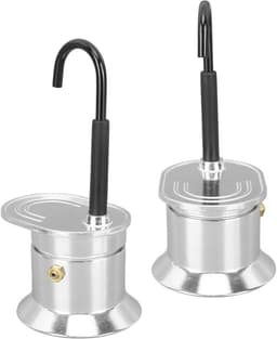 Mini Moka Pot 50 ml - Aluminium Koffiezetapparaat voor Thuis en Kamperen Met Enkele Uitloop — thumbnail 2