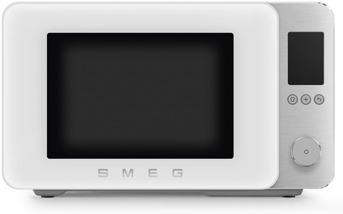 SMEG MOC02WHMEU Combi-Magnetron - Air Fry - Heteluchtoven & Grill - 27L - 2100W - Inverter Technologie - 25 Automatische Programma's - Soft Close - Collezione - Mat Wit — afbeelding 1
