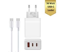 38W Snellader Oplader met 100W USB C naar USB C Kabel 1M – GaN - Snellader Geschikt Voor Alle Toestellen