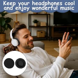 Hoofdtelefoonhoezen Universeel 2 Paar Zwart Rekbaar en Wasbaar — thumbnail 3