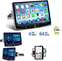 ESSGOO 1DIN Autoradio auto met 10,1 Inch 360° draaibaar scherm - autoradio geschikt voor CarPlay en Android auto - Android 15 4 + 64 GB - Bluetooth FM RDS - multimediaspeler — thumbnail 1