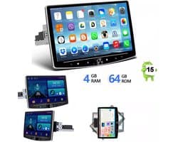 ESSGOO 1DIN Autoradio auto met 10,1 Inch 360° draaibaar scherm - autoradio geschikt voor CarPlay en Android auto - Android 15 4 + 64 GB - Bluetooth FM RDS - multimediaspeler