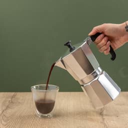 La Cafetière Venice aluminium espressomachine, zes kopjes, zwart — thumbnail 2