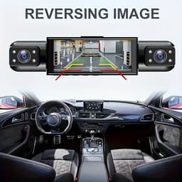 Dashcam met vier camera's – voor- en ingebouwde lenzen, links en rechts draaibare lenzen, 3,16-inch IPS-scherm, infrarood nachtzicht, 170° groothoeklens, loopopname, zwaartekrachtsensor, 24-uurs parkeerbewaking (versie zonder geheugenkaart) — thumbnail 4