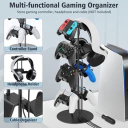 Gaming Controller & Headset Houder – 4-Laags Gaming Organizer met Kabelhouder – Bureau Standaard voor Controllers en Koptelefoon — thumbnail 2