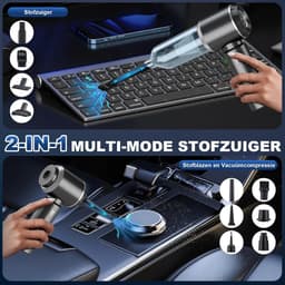 Sander Shop 2-in-1 handstofzuiger accu, 15000PA handstofzuiger, draadloos, autostofzuiger, sterk, 3 snelheden 80.000 tpm elektrische stofblazer persluchtspray voor het reinigen van auto, keuken, pc, bank, kantoo — thumbnail 6