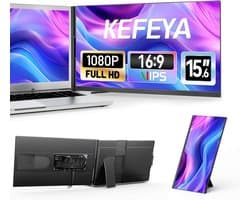 15.6 Inch FHD 1080P IPS Extenscherm voor Laptop - Plug & Play Monitor voor Mac, Windows, Android, Linux