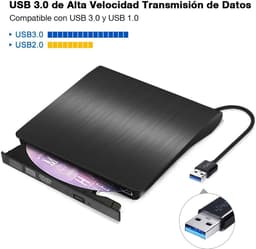 Externe DVD & CD Speler - Externe DVD Speler voor Laptop - Externe DVD Speler en Brander Geschikt Voor Windows, Linux & Mac - USB 3.0 - DVD Speler - Plug & Play - DVD/CD Drive geschikt voor Macbook — thumbnail 5